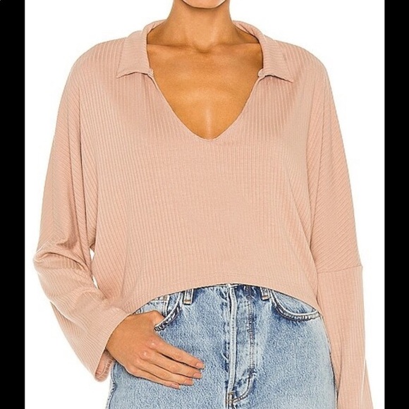 NWT LNA REVOLVE CROPPED CAPE  TOP IN NUDE - M - Picture 6 of 12